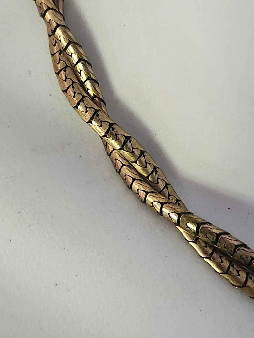12k Gold Filled Braided Twisted Chain Necklace - 15.5 Inches